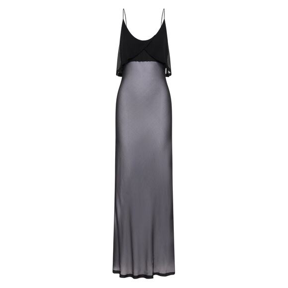 Faithfull The Brand Black Vestlia Sheer Silk Maxi Slip Dress Small - Picture 4 of 8
